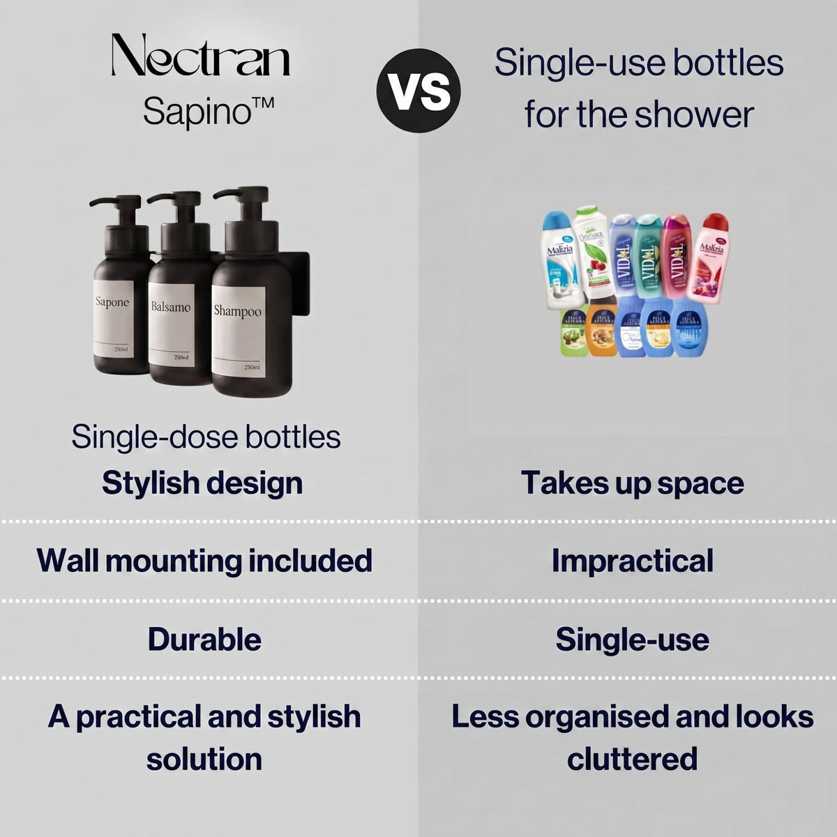 Sapino™ - Wall-mounted glass soap dispenser