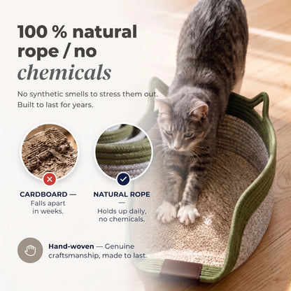 Nookla™ - Hand-woven natural fabric for your indoor cat
