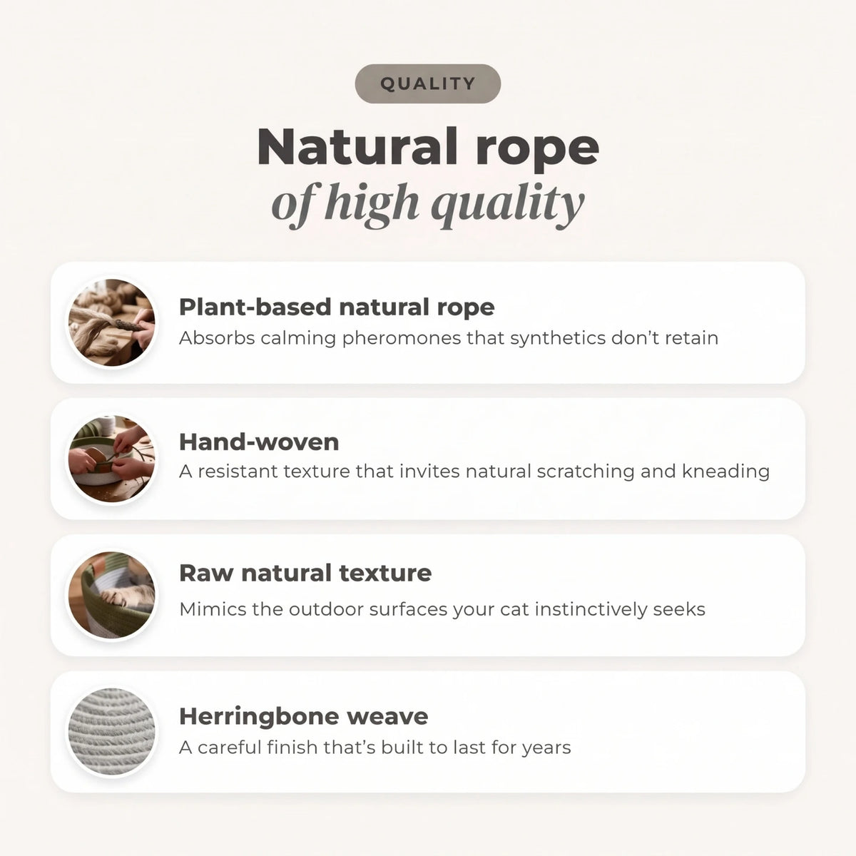 Nookla™ - Hand-woven natural fabric for your indoor cat